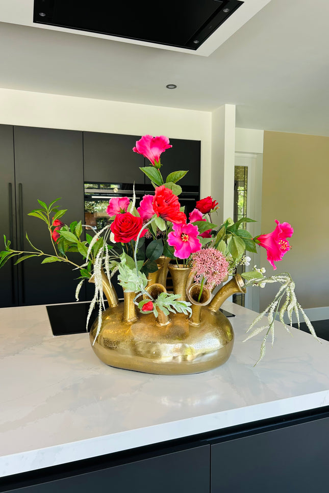 The FlowerField | Toetervaas goud XL