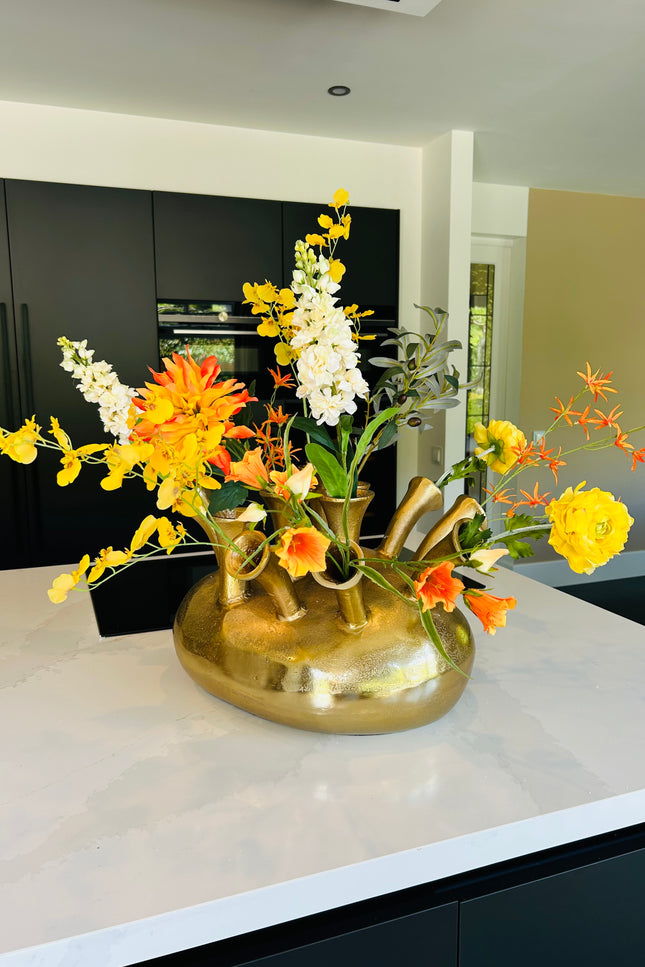 The FlowerField | Toetervaas goud XL
