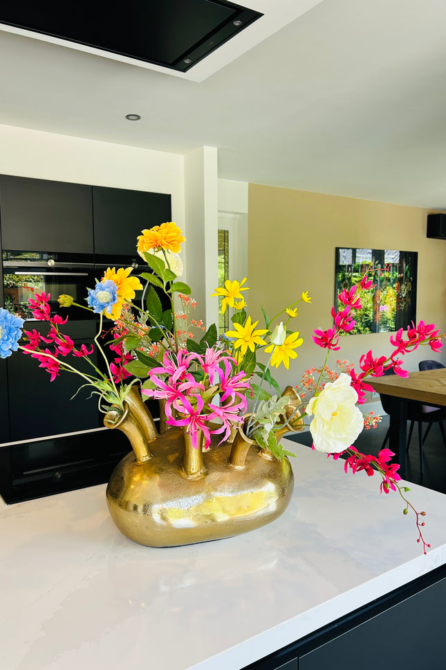 The FlowerField | Toetervaas goud XL